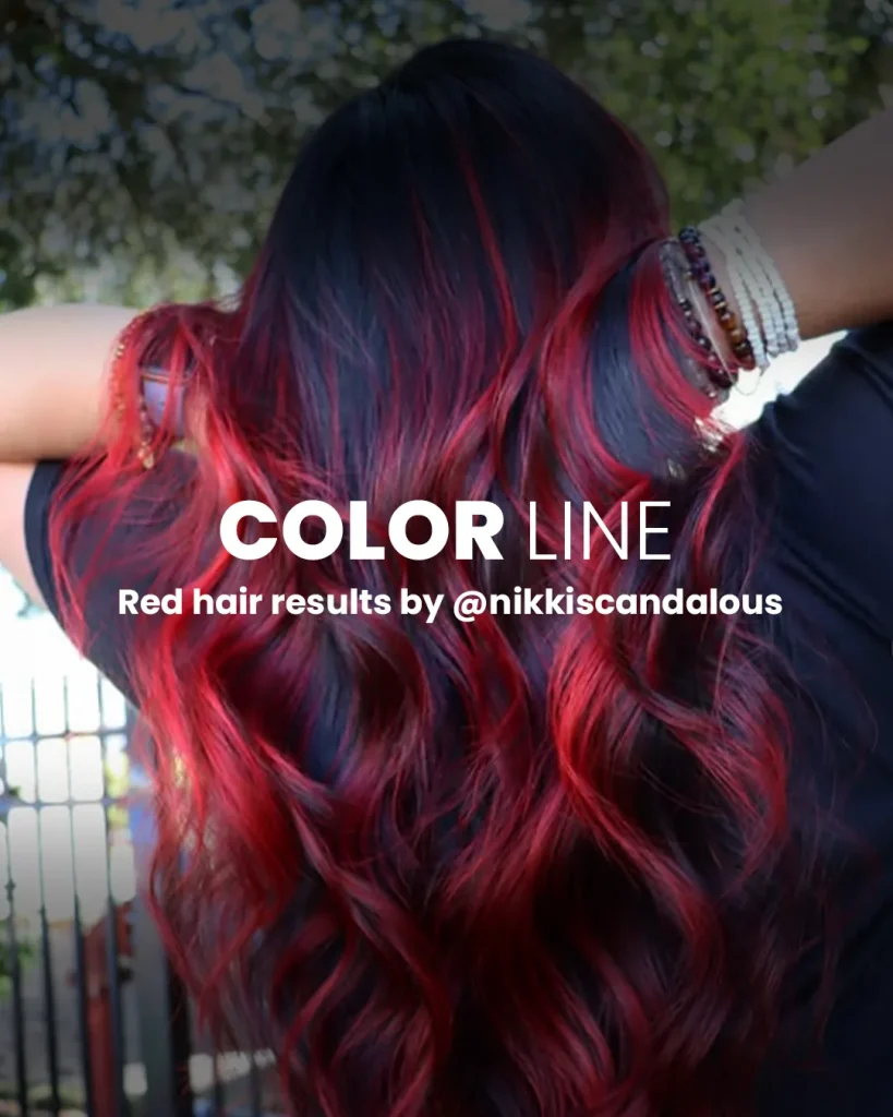 Social media post for red hair color results